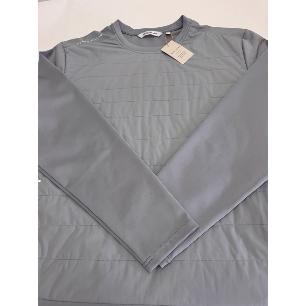 NWT Peter Millar Bond Elite Crewneck Golf Pullover Gale Gray Men's XL - Picture 4 of 13